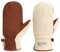 Harssidanzar Damen Winter Lederhandschuhe Outdoor Warm Fleece Thinsulate gefüttert Skifahren Fäustlinge SL020EU,Beige/Hellbraun,Größe XL
