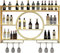 Modern Metal Wall Mounted Wine Display Rack, Hanging Industrial Round Wine Racks, Bar Unit Floating Shelves, Glass Rack Iron Display Stand for Home, Restaurant, Bars (Gold,100x15x80cm/39x5.9x31in)