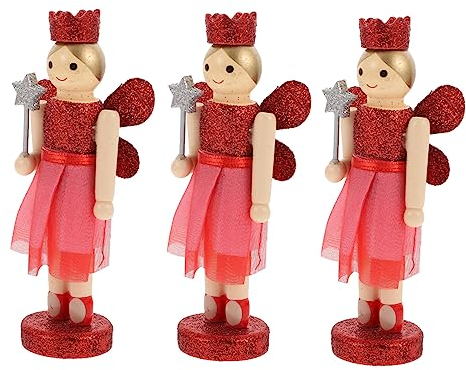 DIKACA 3 Pezzi Di Ornamenti Schiaccianoci Decorazioni Natalizie Figure Di Burattini in Legno Per La Casa