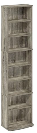 Furinno Jaya Torre de Almacenamiento Multimedia Compacta, Roble Francés