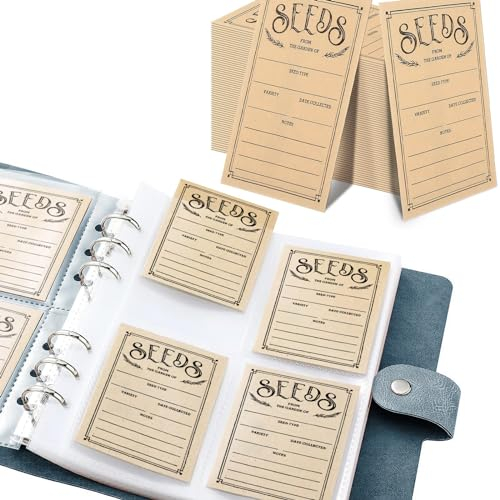 100 Samen-Aufbewahrung Umschläge, Selbstklebende Organizer für Garten, Samen-Spar-Umschläge, Aufbewahrungsbox,Sammelbinder und Organisation.Perfekt für jeden Gärtner, ideale Samen-Spar-Pakete(blau).