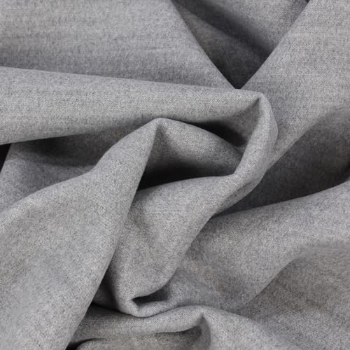 Stoff Meterware Uni Loden Polyester - 1 Meter, Imitat, Mantel, Jacke, Blazer, Trachtenmode, Kinder, Overall, Anzug, Taschen, Kissen, Heimtextilien, Deko (Hellgrau)