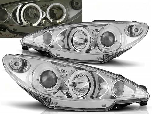 CR-Lights Angel Eyes Scheinwerfer für Peugeot 206 98-02 chrome