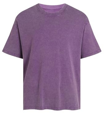 MSIYOW T-Shirt Uomo Maglietta Unisex Oversize Camicia Casual Maniche Corte T Shirt Y2K Streetwear (2XL, Viola)
