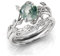 Von der Natur inspirierter Blatt-Moos-Achat-Ring, Moos-Achat-Ehering-Set for Frauen, 925 Sterling Silber grüner Schmuck, Geschenk, Versprechensring for Sie (Color : White gold, Size : 60(19.1))