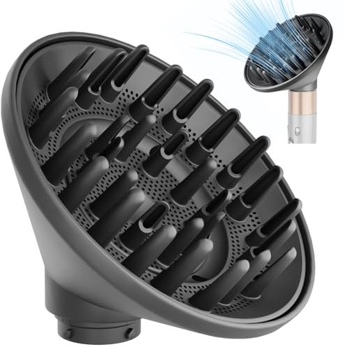 YTCHYYSK Large Diffuser Attachment Compatible with Dyson Airwrap, Upgraded Bigger Diffuser Nozzle to Dryer Faster and Define Curls, Grey