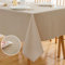 ATsense Tischdecke Abwaschbar Leinen Optik, Tischdecken Outdoor in Hellbeige, Wasserabweisend Schmutzabweisend, Bügelfrei, Leinendecke Tischtuch Rechteckig 140x180 cm