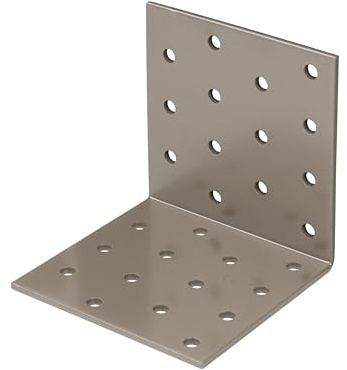 Alberts 821760 DURAVIS® Lochplattenwinkel | perlbeige duplexbeschichtet RAL 1035 | Größe 80 x 80 x 80 mm | 25er Set