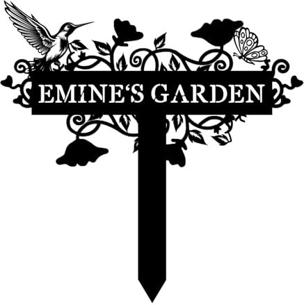 Personalisiertes Gartenpfahl Metallschild, Personalisiertes Gartenschild mit Pfahl Gartendekoration im Freien Personalisiertes Garten Namensschild Gartendekor Geschenke