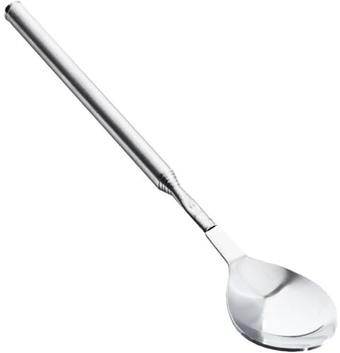 Muteitt Ausziehbarer Löffel, Edelstahl, Teleskop-rührlöffel, Metall-rührlöffel, Dehnbares Grillgeschirr Für EIS, Kaffee, Saft, Tee