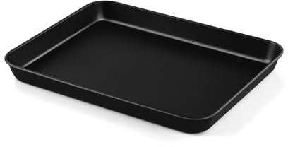 Backblech, Onader Karbonstahl Rechteckig Ofenblech, Kuchenblech mit Antihaftbeschichtung für Kochen Backen Servieren, Rostfrei & Leicht zu Reinigen, 26,4×20,4×2,5cm