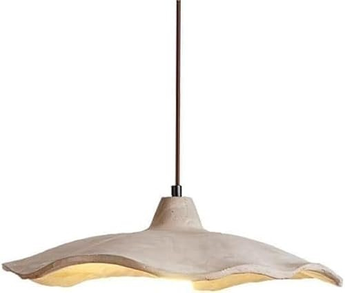 Lámpara colgante de techo de cemento gris con forma de flor de loto de hormigón nórdico, lámpara colgante moderna de mediados de siglo for dormitorio, mesita de noche, isla de cocina y comedor(40CM)