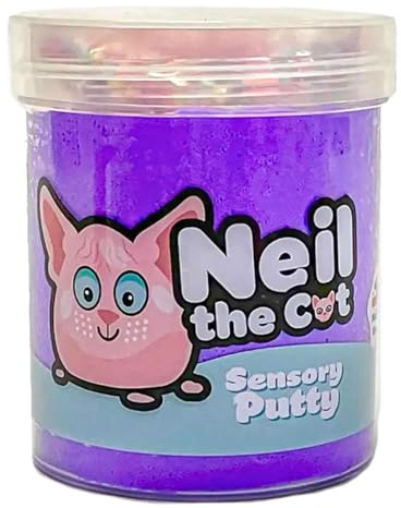 Putty Pals Collection - Neil The Cat Slime Party Sensory Putty Clay Creative Art For Kids Age 3+