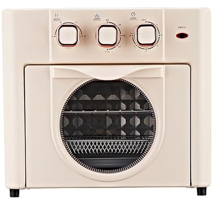 Forno combinato con tostapane e friggitrice ad aria, Forno multifunzione domestico con controllo della temperatura di 100-210 ℃, Forno elettrico a convezione da appoggio di grande capacità off white