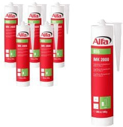 6x Alfa Montagekleber MK 2000 extra stark 440 g weißer Montagekleber mit hoher Anfangshaftung zur Befestigung von Sockelleisten