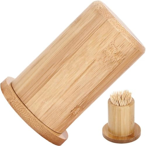 Ericetion Porta Stuzzicadenti in bambù Dispenser per Stuzzicadenti per Uso Domestico Mini Contenitore per Stuzzicadenti in Legno Decorazione della Tavola di Casa