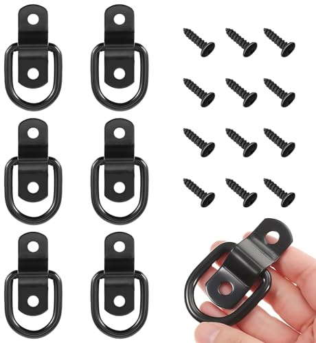 6 Pack D Ring Tie Downs, Stainless Steel Heavy Duty Tie Down D Rings | D-Rings Tie Downs Trailer Anchors, for Cargo Safety in Trucks, Boats, Vans and Trailers