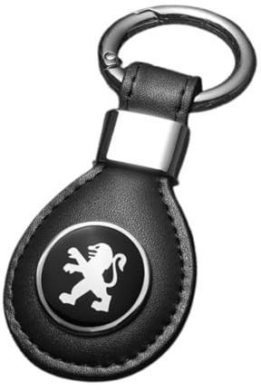 HUANGLDGS Porte Clef Voiture pour Peugeot 208 I (Phase II, 2015) 2015 2016 2017 2018 2019, Porte-clés, Porte Clé Personnalisé, Porte-clés en Cuir, Accessoire Voiture,Black
