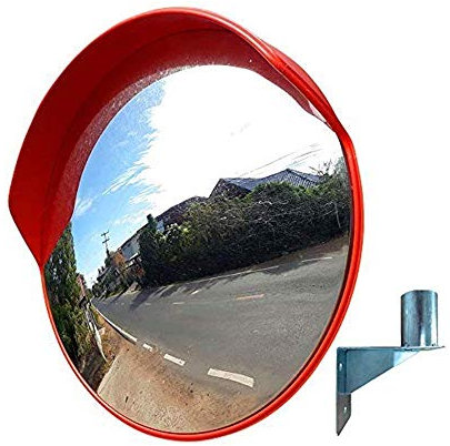 Convex Road Safety Mirror Outdoor Traffic Wide-Angle Lens,Traffic Road Mirror,Orange Spherical Mirror Corner Curved Mirror Convex Lens Supermarket,Road Turning Anti-Theft Mirror