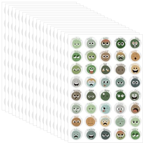 Emotionale Gefühle Aufkleber für Gesicht, lustige Stimmungsaufkleber für Kinder, emotionale Unterstützung, Aufkleber, psychische Gesundheit, niedliche Lehrer, Belohnungsaufkleber für Klassenzimmer