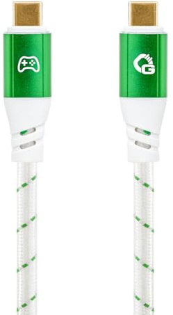 OEHLBACH GAMING New Game GREEN - USB Type-C Kabel 20Gbps - bis 240W Power Delivery - dreifach geschirmt - vergoldete Kontakte - 3,0m - Gaming Kabel mit Gewebemantel - grün/weiß