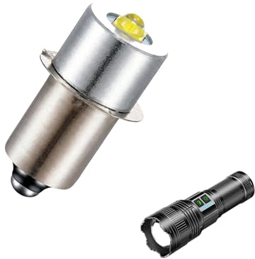 GifBasg Hochleistungs LED Ersatzbirne für Fackeln 3V, P13.5S Steckdose, 3W, Weißes Licht, Energieeinsparung, Langlebige Lampe für Maglite 2D & Notarbeitsleuchten, Einfache Installation