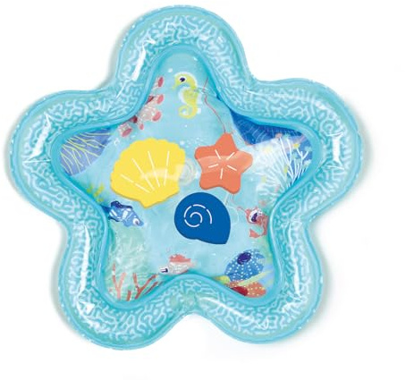 LUDI – Wasser-Spielmatte Stern – Sensorische Aktivitätsmatte mit schwimmenden Elementen – Fördert Motorik und Hand-Auge-Koordination – Ab 10 Monate – 42 x 42 cm
