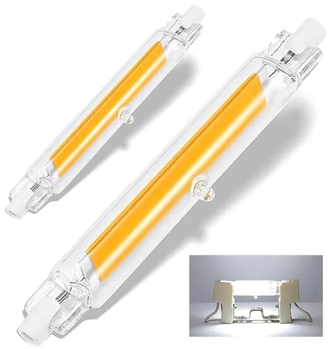 Dvnoua R7S LED 118mm Dimmbar, 20W Stab-LED R7S Ersatz J118mm 200W Halogenlampen, Kaltweiß 6000K, 2000LM Kein Flackern 360°Abstrahlwinkel, Beleuchtung für Zuhause, AC 220-240V, 2 Stück