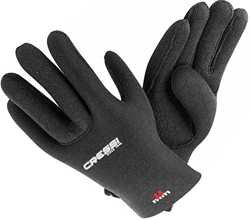 Cressi Neoprenhandschuhe High Stretch, Schwarz/Logo Rot, M