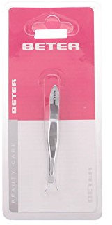 Beter - Pinza de depilar punta cangrejo, niquelada 7,8 cm.