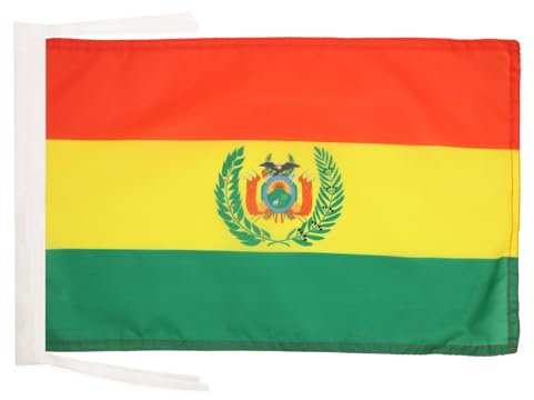 BANDERA de BOLIVIA 45x30cm - BANDERINA BOLIVIANA 30 x 45 cm cordeles - AZ FLAG