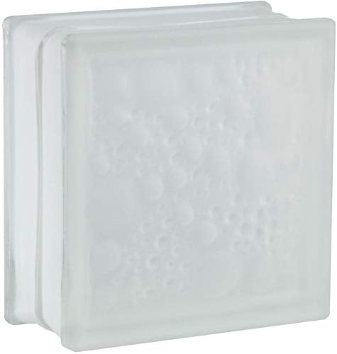 Design Glasbaustein Savona klar zweiseitig satiniert, 19 x 19 x 8 cm - 5 Stück