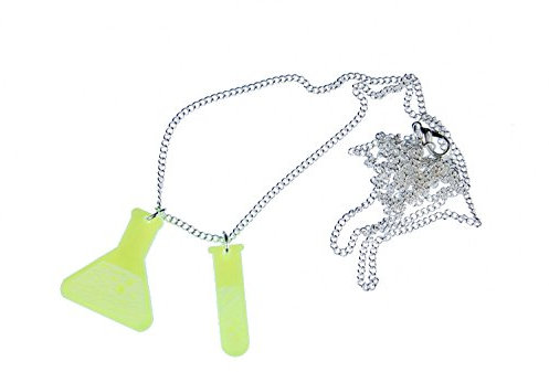 Miniblings Reagenzglas und Kolben Acrylglas Kette Halskette 80cm Reagenzgläser - Handmade Modeschmuck - Gliederkette versilbert