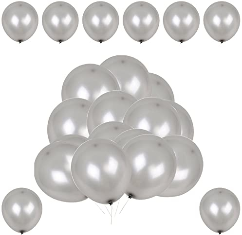 WedDecor Party Apfelgrün Latex Ballons Helium-Grade Luftballon für Jubiläum,Geburtstag,Baby Dusche,Festliche Dekorationen,Kinder Ereignis Stromversorgung, (Packung 100) - Silbern, 100pcs