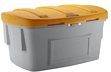 eurokraft | pro | Universal- und Streugutbehälter | ohne Entnahmeöffnung | 1000 l | Deckel orange