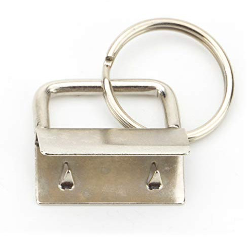 50 STK. Marwotec Schlüsselband Rohlinge Klemmschließeanhänger mit Schlüsselring für ca. 30 mm breites Gurtband