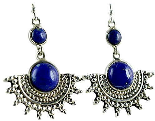Lapislazuli Silber Ohrringe 925 massivem Sterlingsilber handgefertigten Schmuck