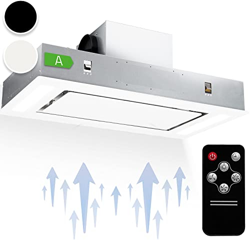 Klarstein Campana Extractora Empotrable l Bajo Consumo, 230W, 620m³/h, 90 cm Ancho l Extracción de Humos para Techo, Extractor de Cocina Silencioso, Plata