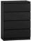 WHATSIZE ENTERPRISE – Moderna – Large Chest of Drawers – Contemporary 4 Drawer Tall Dresser & Bedside Drawers - Office, Lounge & Bedroom Furniture Storage Cabinet, Black