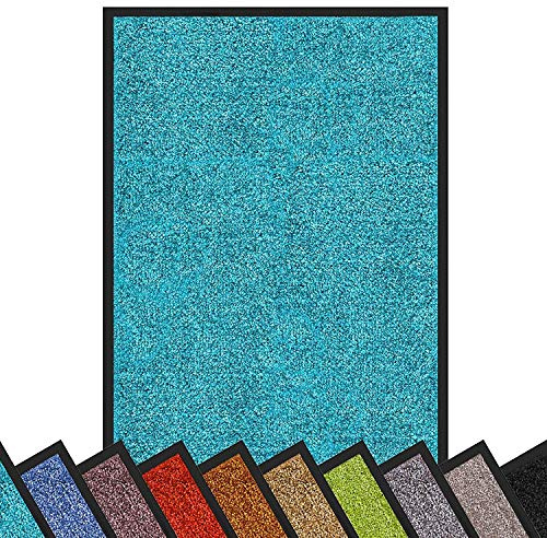 etm Dirt Trapper Door Mat XL Large Entrance Mat Rhine (Turquoise, 200 x 600 cm) Indoor & Outdoor Doormat, Washable Door Mat Non-Slip Backing Super Absorbent Floor Mat Entrance Rug Barrier Mat