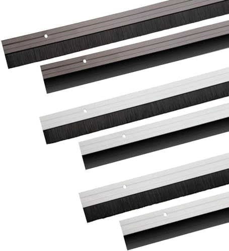 Onpira® Türbodendichtung aus Aluminium mit Gummidichtung oder Bürstendichtung in 6 Farben zum Schrauben oder Kleben auswählbar (Gummidichtung zum Schrauben, Schwarz)