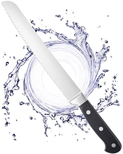 Professional Serrated Bread Kitchen Knife - 20cm/8” Full Tang Blade Forged from Taper Ground Stainless Steel, Traditional Triple Rivet. Sharper for Longer. Harrow Set by Taylors Eye Witness