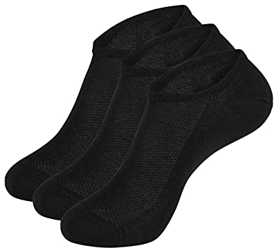 Wool Rockers Merino-Sneaker-Socken, Füßlinge im 3er Pack, für Damen & Herren, für Freizeit & Alltag ideal, atmungsaktive Merino-Sport-Socken (schwarz, 43-47)