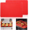 2Pcs Diamond Chef Silicone Pyramid Mat, Silicone Pyramid Baking Sheet, Pyramid Baking Mat, Easy Clean Reusable for Oven Grilling BBQ Indoor 10.6 x 15.4Inch (Red)