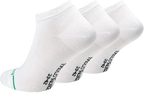 Paolo Renzo Unisex Bambus Sneaker Socken 3 Paar Bambus Sneakersocken für Damen und Herren Kurze Socken Geruchshemmend Größe 43/46 Weiß
