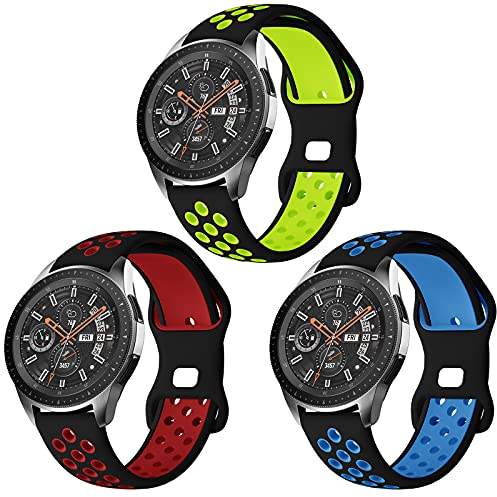 Syxinn Compatible avec Samsung Galaxy Watch 46mm Bracelet, Gear S3 Frontier Classic Bracelets 22mm Silicone Sport Bande pour Galaxy Watch 3 45mm/Huawei Watch GT/GT 2e/GT 2 46mm/Ticwatch Pro