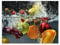 Wallario Herdabdeckplatte/Spritzschutz aus Glas, 2-teilig, 70x52cm, für Ceran- und Induktionsherde, Motiv Früchte im und unter Wasser - Splashing Fruits