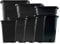 IVORYS-GARDEN 10x Pflanztopf Eckig 7 Liter 20x20x25 cm Pflanztöpfe viereckig schwarz + Pflanzenschild für Innen- und Außenbereich