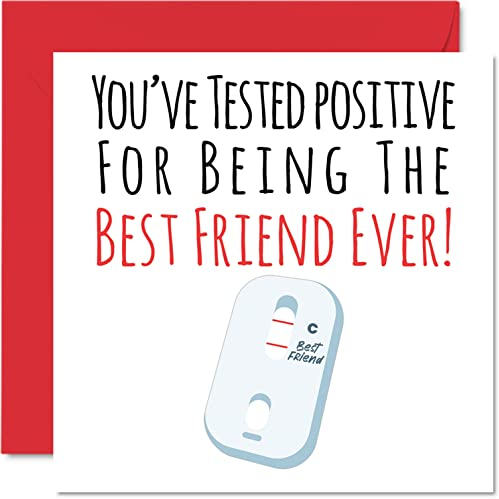 Lustige Geburtstagskarten Freund – Postive Best Friend Ever – Witz Happy Birthday Karte Freund von Bestie Freund Geburtstagsgeschenke 145 mm x 145 mm Freundschaftsgrußkarten Geschenk beste Freundin