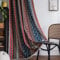 USTIDE Hippie Vorhang Boho Azteken 1 Panel Retro Ethno Streifen Wohnzimmer Schlafzimmer Stangentasche Lichtreduzierender Vorhang 213 cm lang